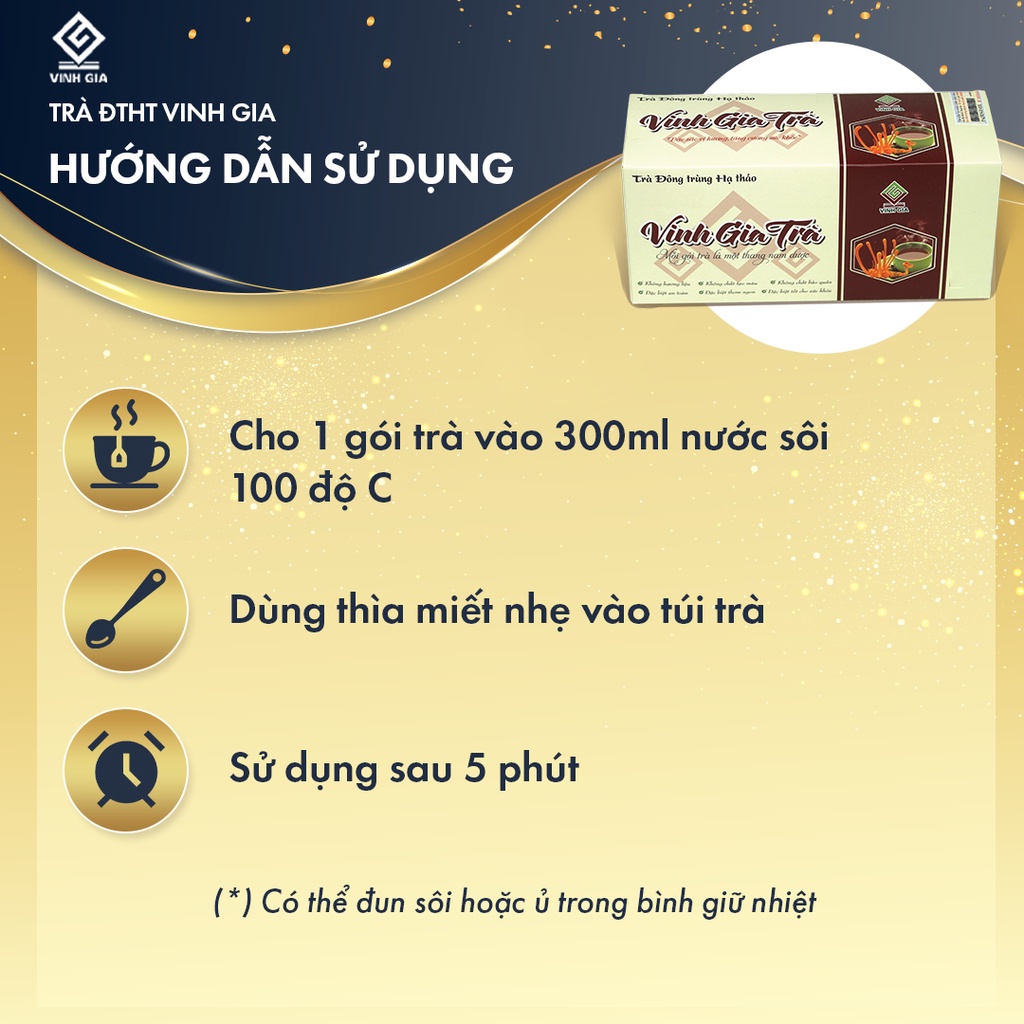 [MUA 2 TẶNG 2] Combo 04 Hộp Trà Đông Trùng Hạ Thảo Vinh Gia Giúp Tăng Sức Đề Kháng Dành Cho Mọi Lứa Tuổi – Hộp 24 Gói