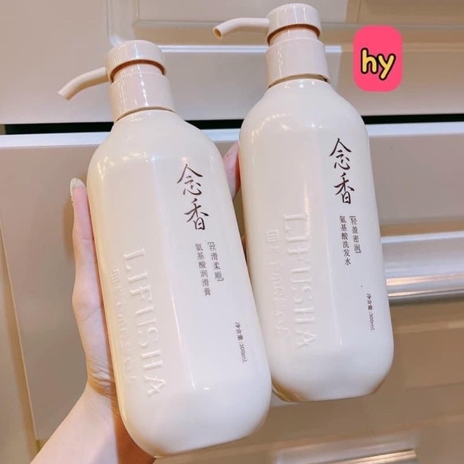 Cặp Dầu Gội + Kem Xả LIFUSHA Hương Hoa Anh Đào Nhật Bản 300ml(Chai Màu Kem)