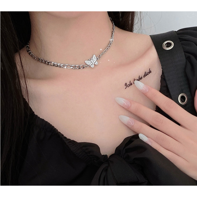 Vòng Cổ Choker Hình Bướm Đính Đá Sang Trọng Cho Nữ