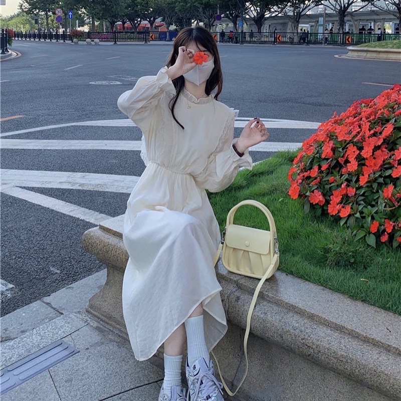 Váy trắng dáng dài ulzzang nàng thơ