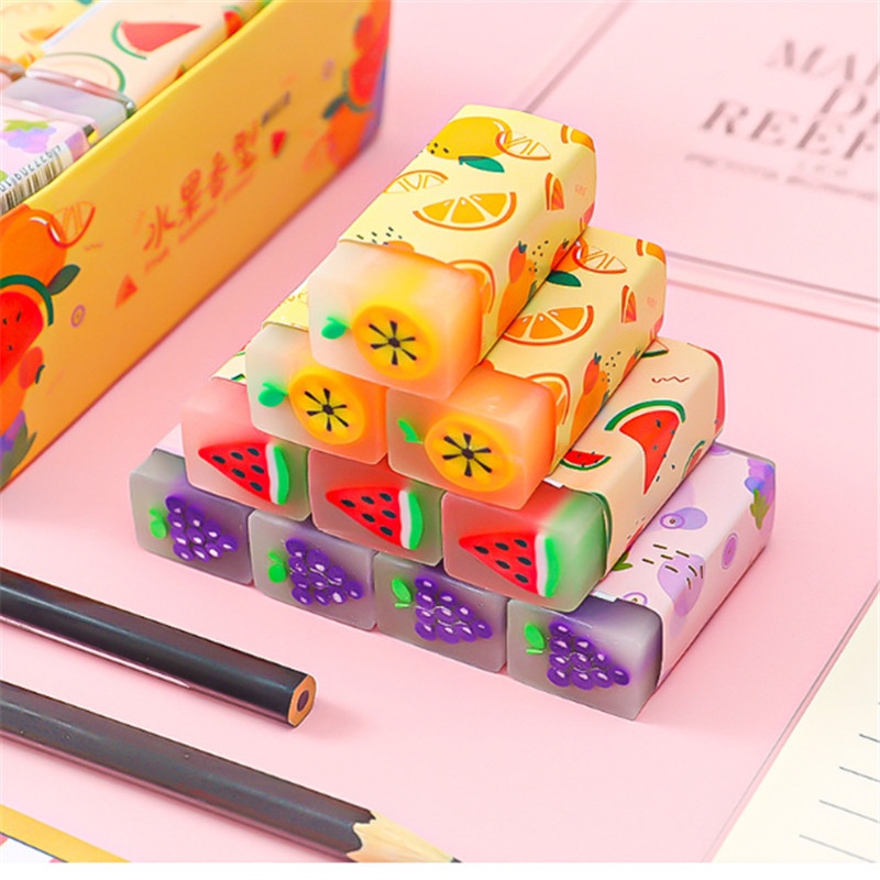Set 2 gôm tẩy hình trái cây dễ thương sáng tạo