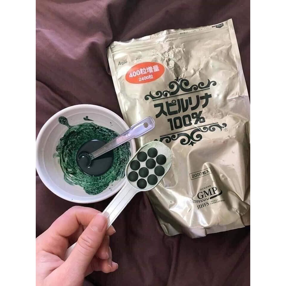 Tảo Xoắn Spirulina Nhật Bản - Túi 2400 Viên Hàng Xách Tay Nhật