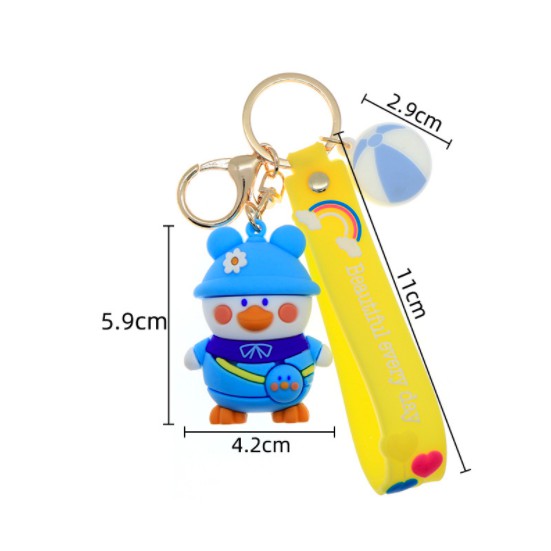 ★Móc khóa, móc túi vịt vàng phong cách Hàn Quốc dễ thương dùng làm quà tặng, dây treo balo, túi xách, ví cầm tay - Rap