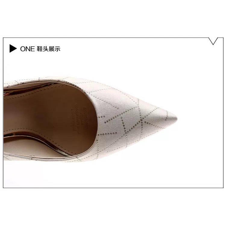 Giày cao gót mũi nhọn đính đá thiết kế sang trọng phong cách Âu Mỹ kiểu Pháp thời trang xuân thu quyến rũ cho nữ DZXR