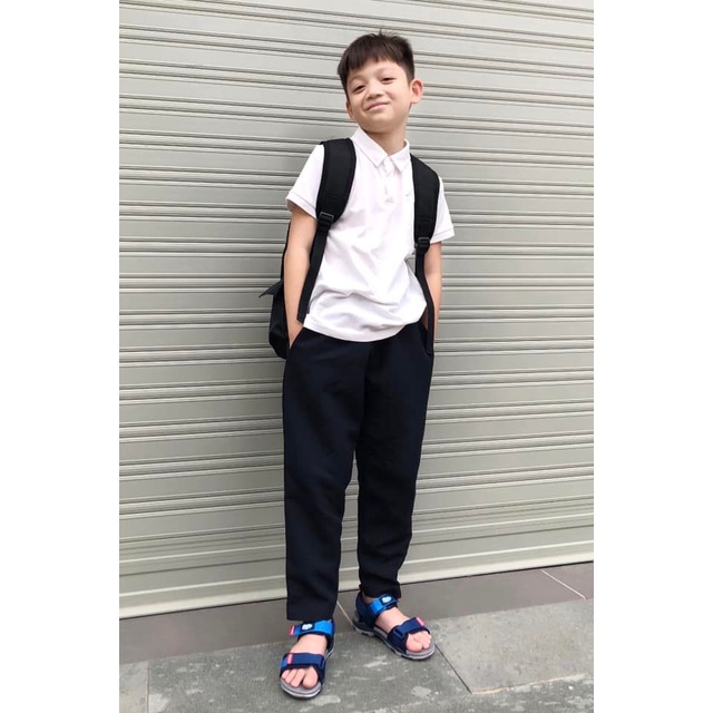 Quần dài đi học trẻ em SAYME cạp chun co giãn thoải mái, vải lanh mềm mịn mát KCTR0001