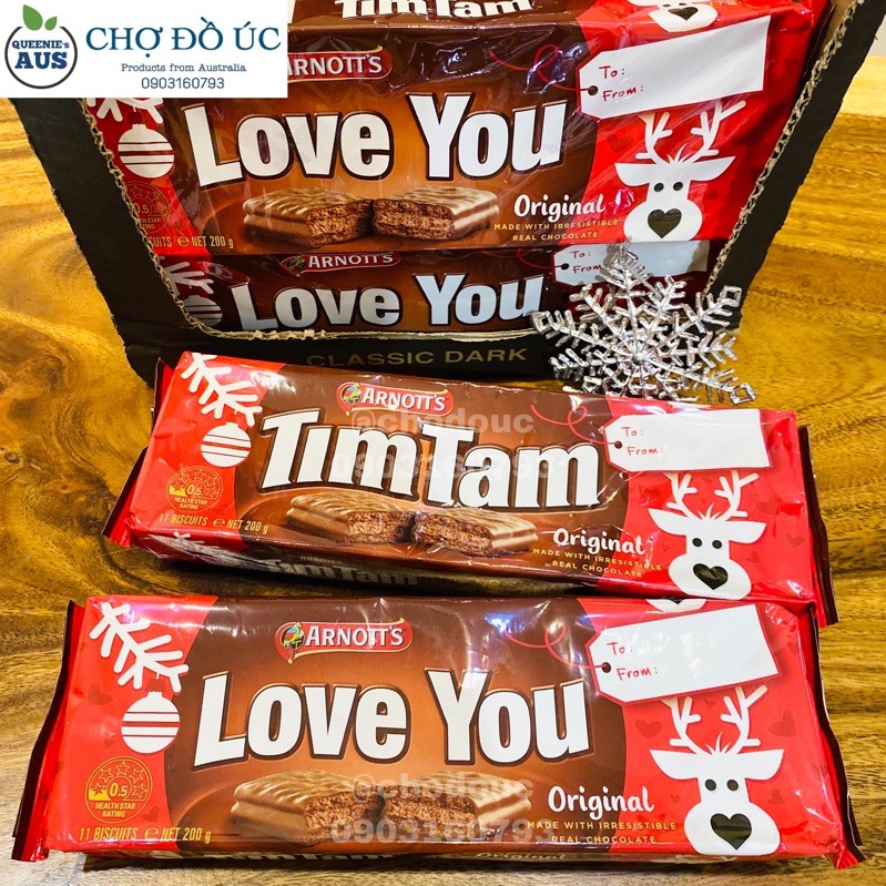 TimTam Valentine - Bánh quy phủ chocolate ❤️ phiên bản đặc biệt Love You Valentine- nhập Úc 🇦🇺