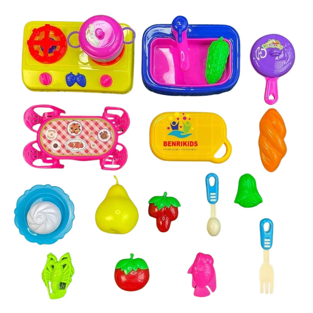 Đồ Chơi Nấu Ăn Mô Phỏng Nhà Bếp Chân Thực Nhiều Chi Tiết Đồ Chơi An Toàn Cho Bé Benrikids
