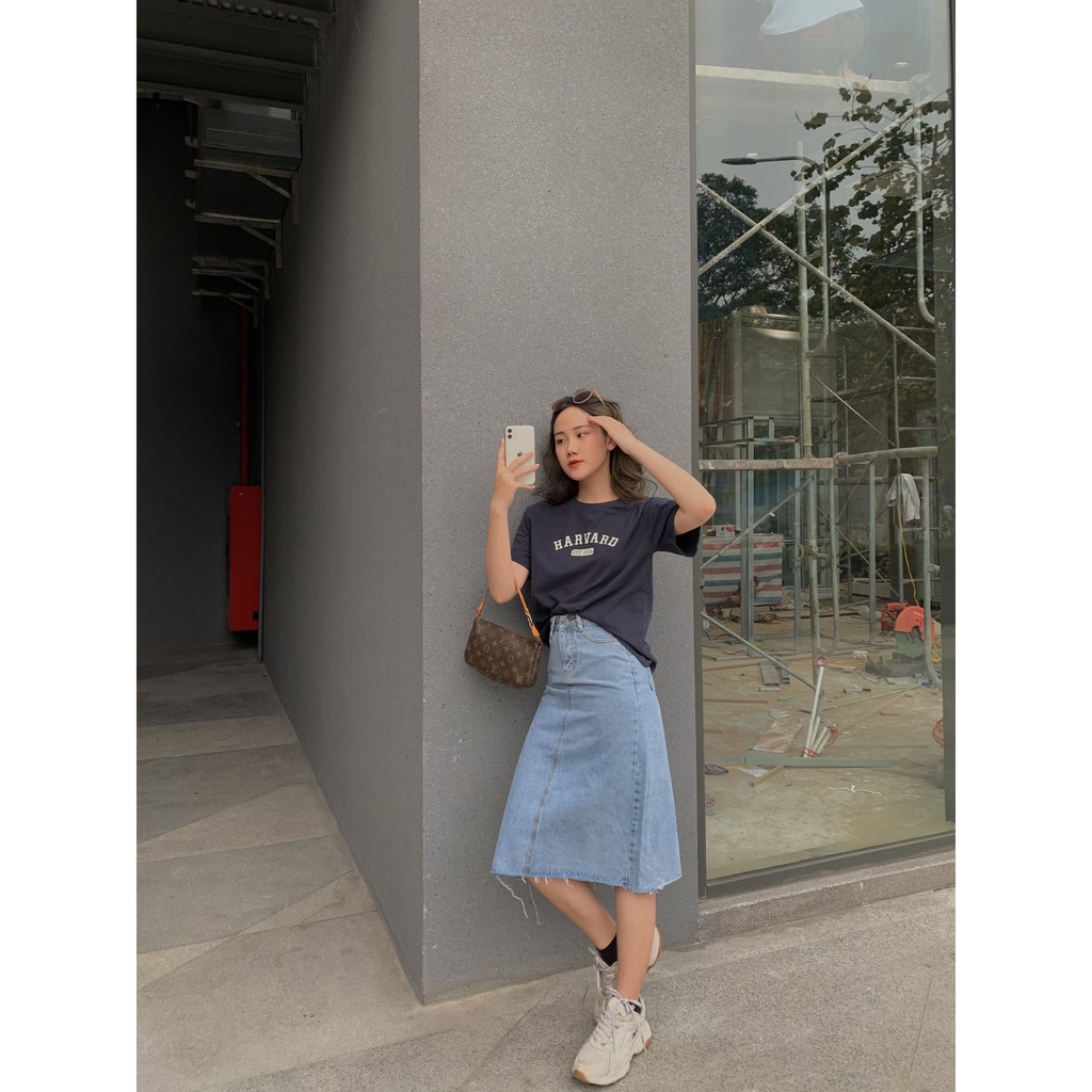 chân váy jeans dáng dài basic SK99 1994closet | BigBuy360 - bigbuy360.vn