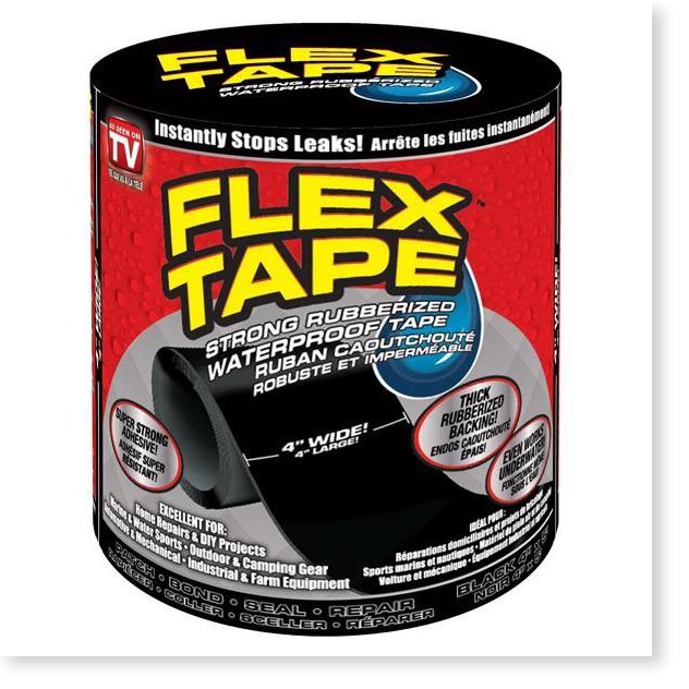 Băng keo chống chịu nước siêu dính Flex Tape, chất liệu dẻo như cao su, bền, có khả năng chống nước, vá mọi lỗ hổng