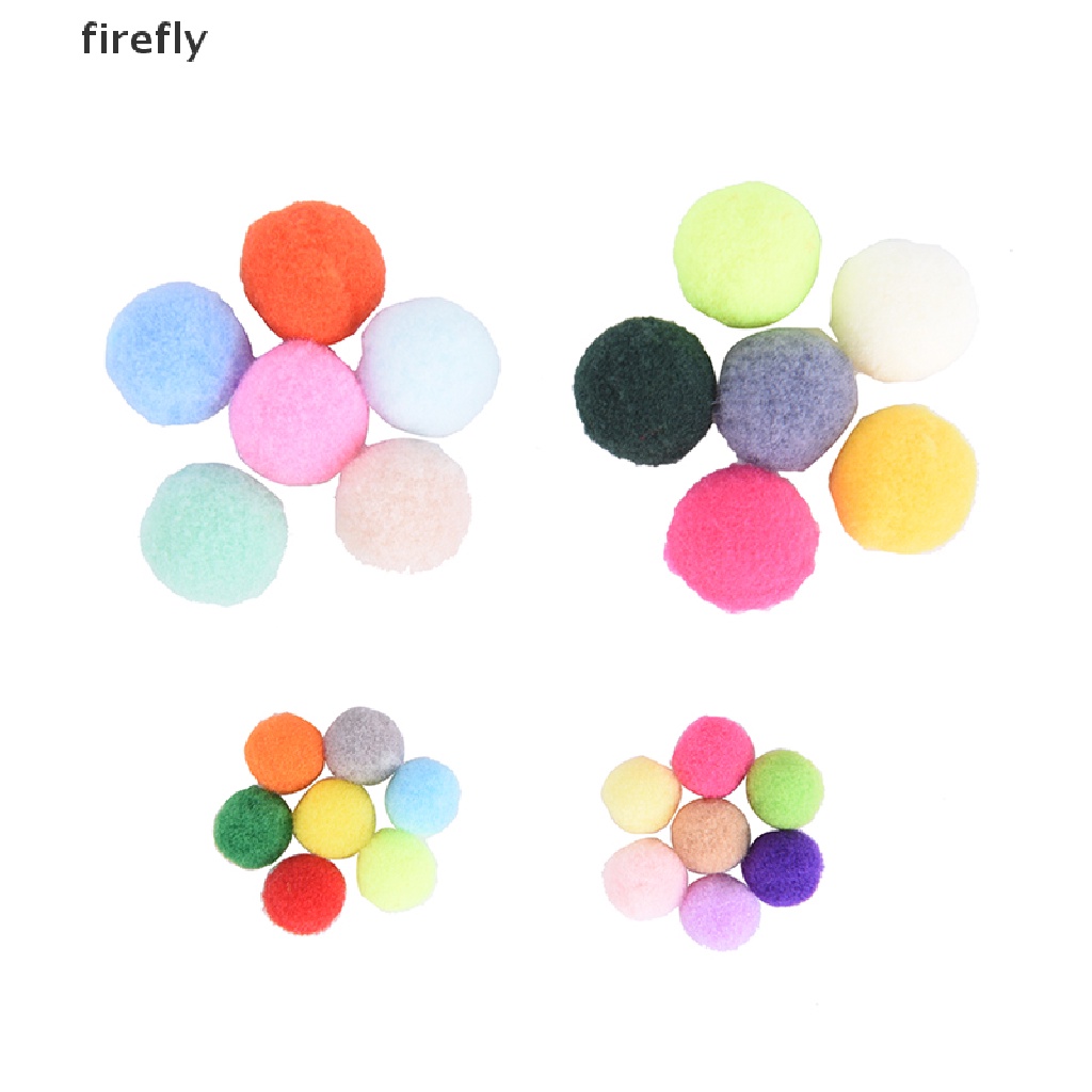 Set 100 Quả Cầu Lông Xù Mini 10mm 20mm Nhiều Màu Sắc Làm Đồ Thủ Công DIY