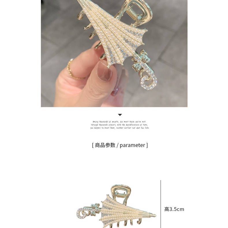 Kẹp Tóc Hình Chiếc Ô Đính Ngọc Trai 2022