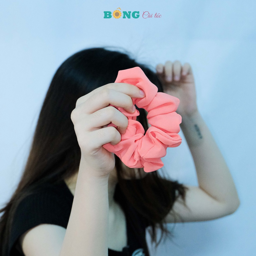 Dây cột tóc scrunchies vải muslin màu trơn đường kính 11cm SR80 - scrunchies BÔNG Cài Tóc