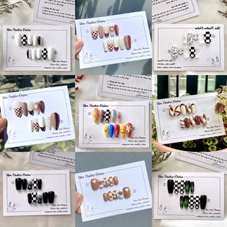 Nailbox, móng úp thiết kế mẫu caro - tiệm nailbox online