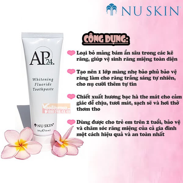 Kem Đánh Răng AP24 của Nuskin Chuẩn Mỹ-Loại Bỏ Mảng Bám, Giúp Răng Trắng Sáng