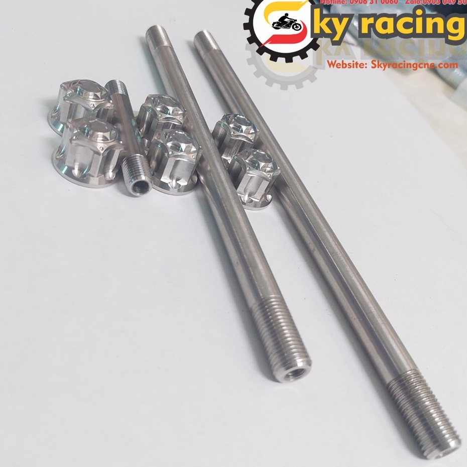 Bộ cốt trước sau và cốt phuộc kèm 6 con tán bít đầu INOX gắn cho xe WINNER