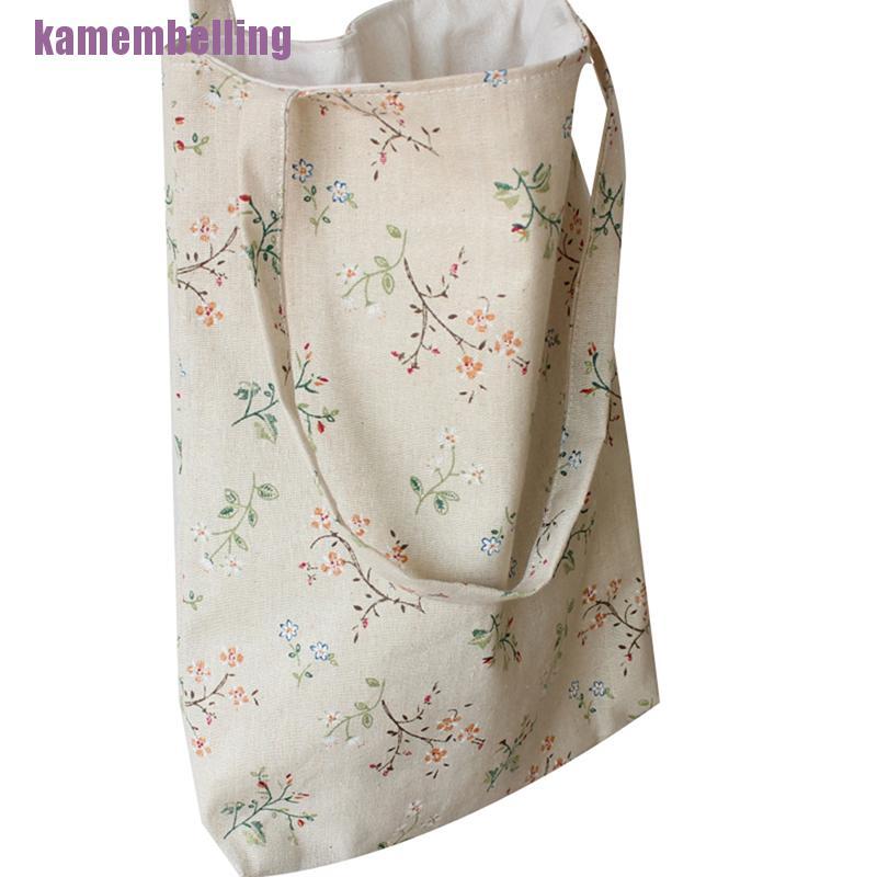 Túi tote vải lanh cotton đeo vai / xách tay phong cách cổ điển cho nữ