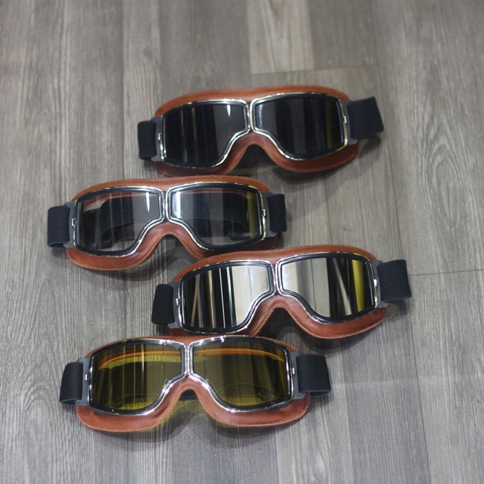 Kính Gắn Mũ Bảo Hiểm B9 Goggle - Kính làm bằng dây da cao cấp gắn nón bảo hiểm 1/2, 3/4 và fullface giá rẻ