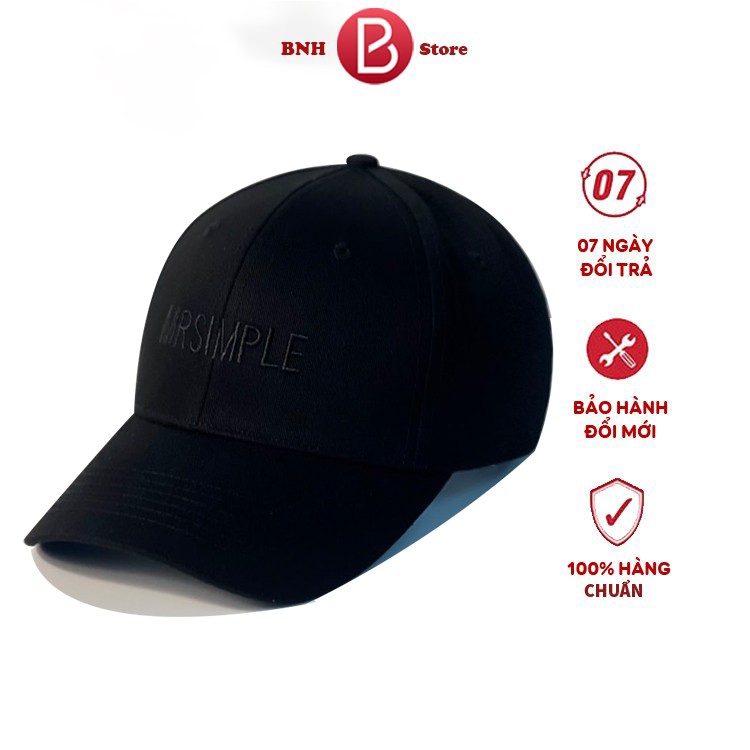Nón kết đen MrSimple cao cấp, Nón kết đen xuất khẩu ôm đầu siêu cá tính.