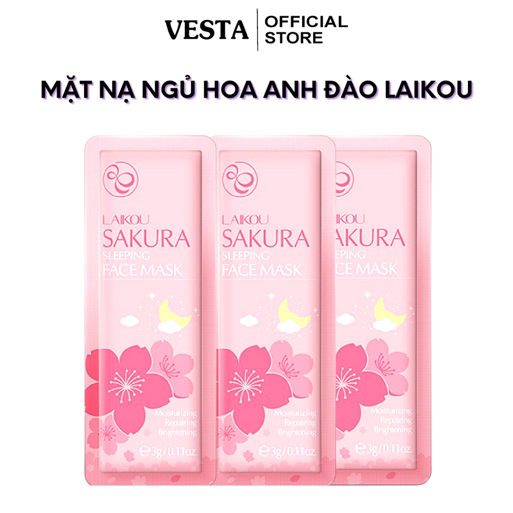 Mặt nạ ngủ hoa anh đào - 1 gói lẻ mask thạch dưỡng trắng sakura laikou cấp ẩm sáng da