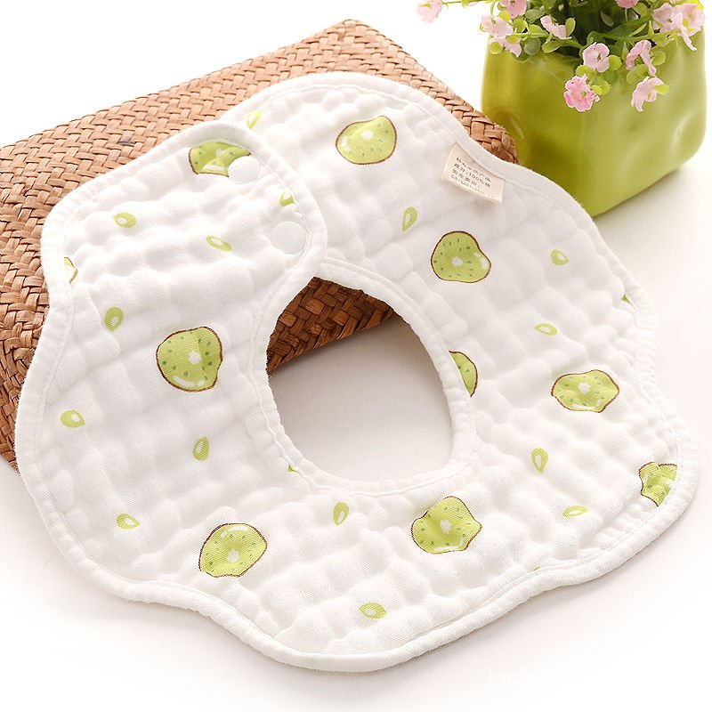 Baby Bibs Pure Cotton Absorbent Newborn360Degree Rotation Milk Spilt Prevent Baby Bib Child Gauze Bib