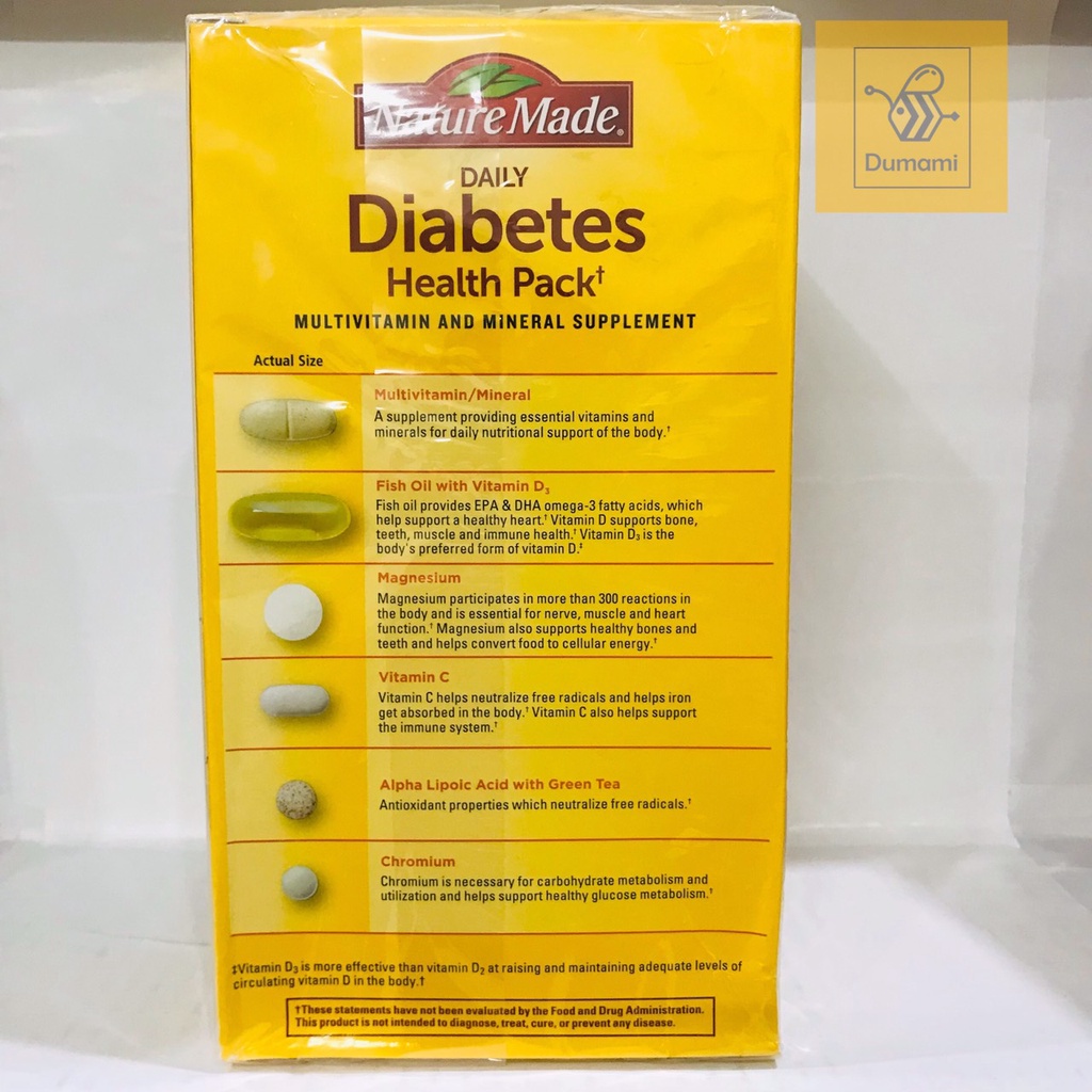 Viên Uống Điều Hòa Tiểu Đường Nature Made Diabetes 60 gói