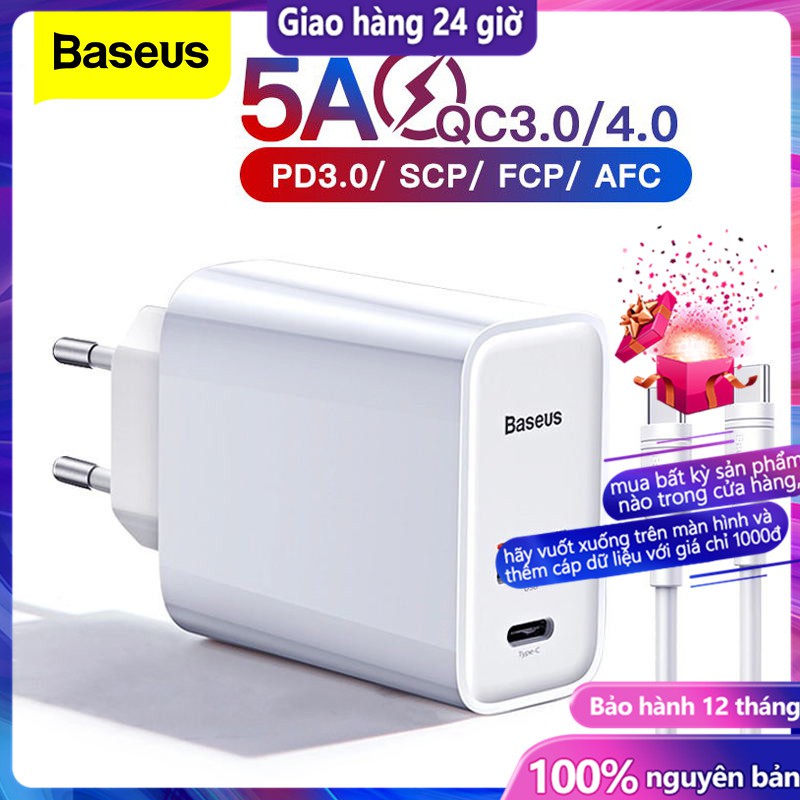 Baseus Quick Charge 4.0 USB Charger for iPhone 12 Pro Max Xiaomi Samsung Huawei QC4.0 QC3.0 PD Quick Wall Mounted Mobile Phone Charger