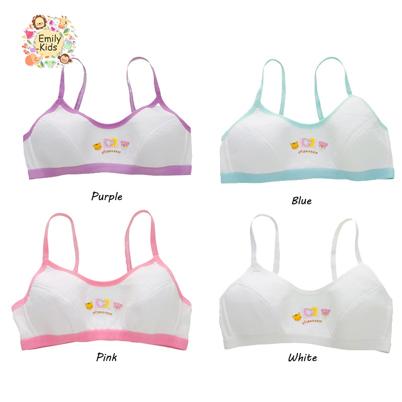 Áo Ngực Cotton Thoáng Khí In Họa Tiết Hoạt Hình Dễ Thương Thời Trang Cho Bé Gái 8-16 Tuổi