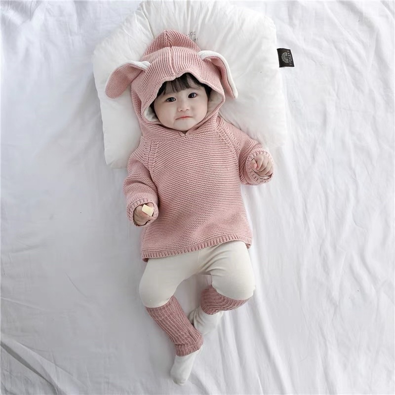 Áo len GAP tai thỏ hồng pastel cực cute