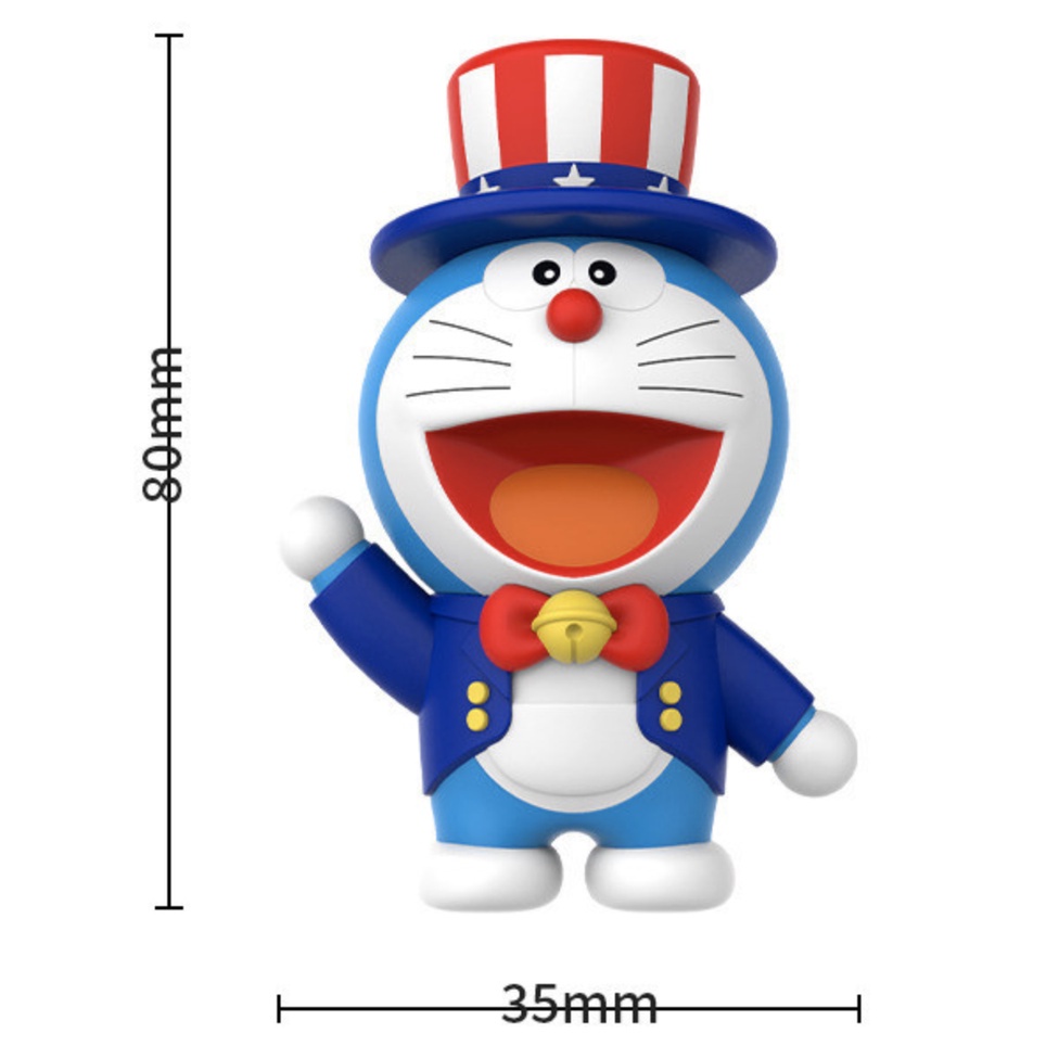 Đồ chơi mô hình Doraemon - chủ để các quốc gia, các nước, có hộp.