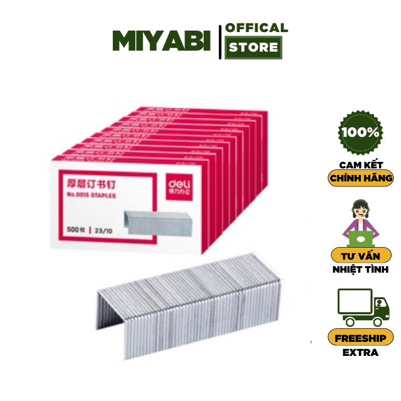Ghim #10 Deli - Kim bấm số 10 1000 cái/hộp dùng cho văn phòng, giá rẻ- 1 hộp E0010N