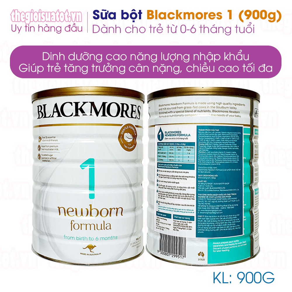 Sữa Blackmores Số 1,2,3 900g - Sữa dinh dưỡng dành cho bé