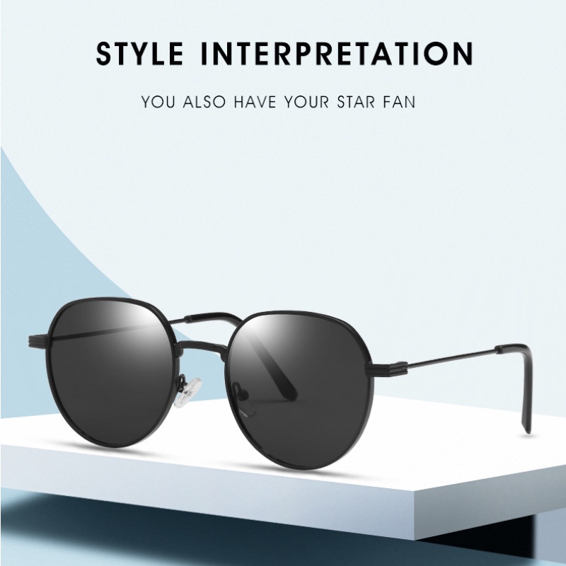 (KIQI-FASHION) COD Kính Mát Gọng Kim Loại Tròn Chống Tia Uv400 Phong Cách Phương Tây Cổ Điển Thời Trang Cho Nam Và Nữ