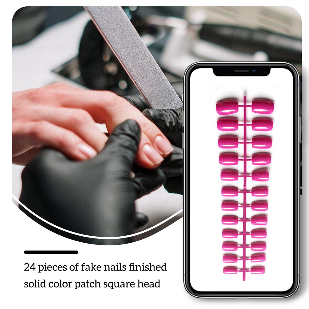 Bộ 1 / 2 / 3 / 5 24 Móng Tay Giả Hình Vuông Thiết Kế Độc Đáo Cho Salon # 1
