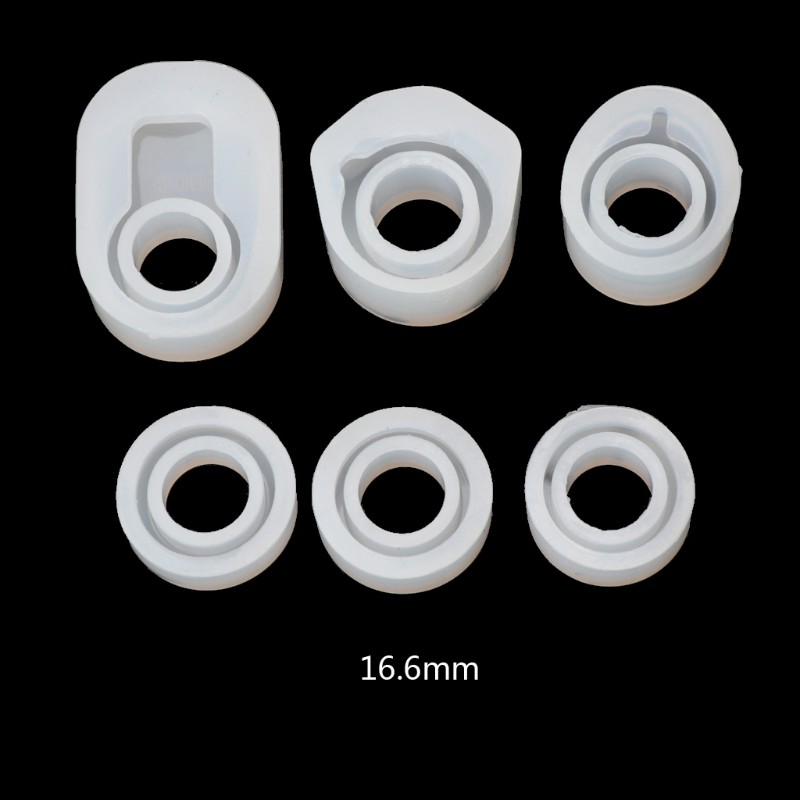 time* 6Pcs DIY Rings Silicone Mold Jewelry Pendant Rings Resin Casting Circle Mould DIY