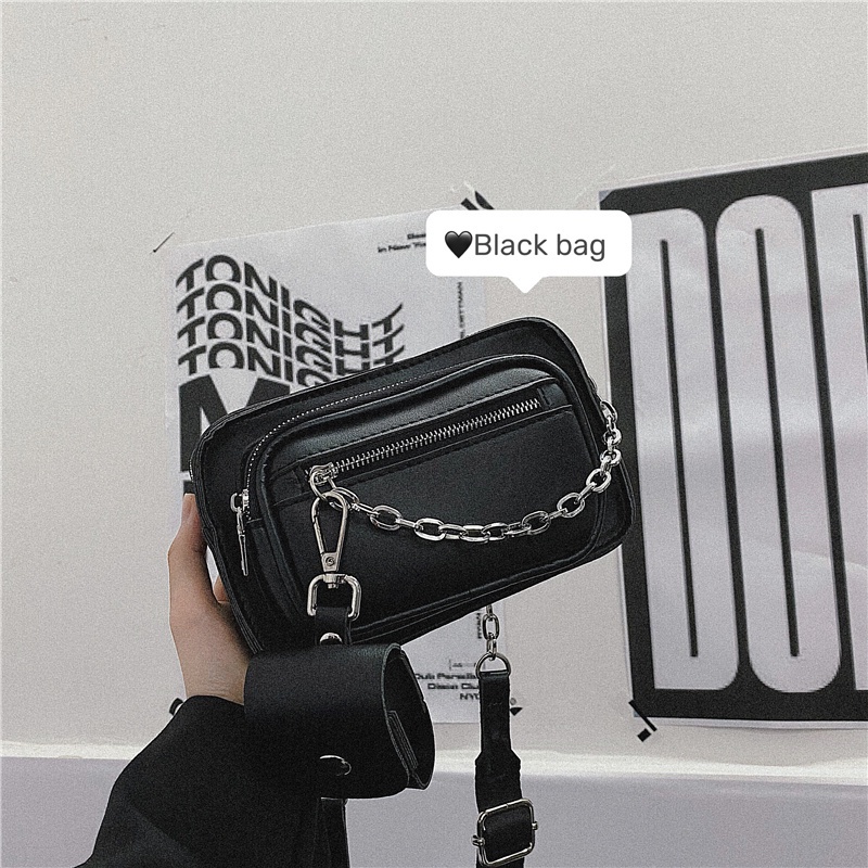 Túi Đeo Chéo Dây Xích Phong Cách Hip Hop Harajuku Retro 19C53