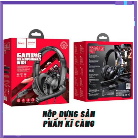 💡💡Tai nghe gaming có dây chụp tai Hoco W103✔️ cực chất, giá cực yêu thương cho tai nghe gaming âm thanh siêu ấm ✔MÀU ĐEN