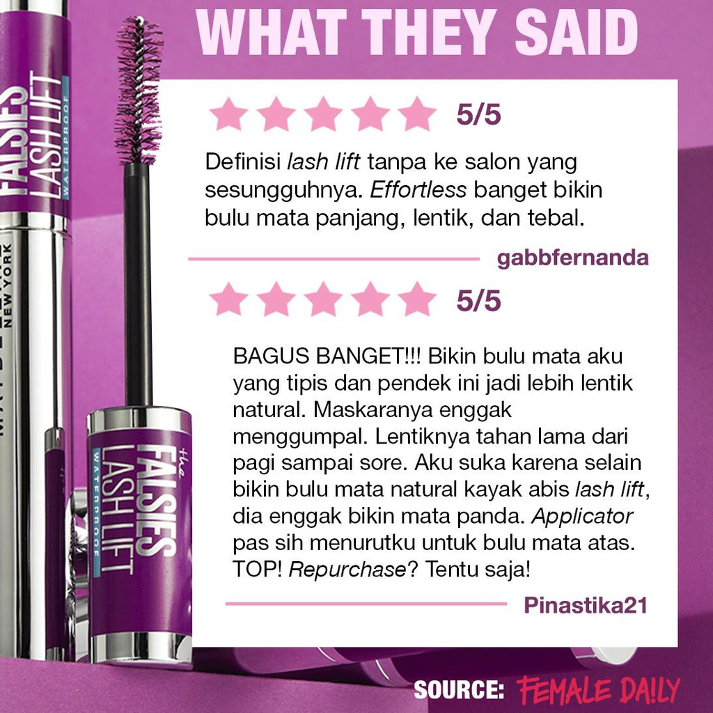 (Hàng Mới Về) Phấn Phủ Kiềm Dầu Maybelline The Falsies Code-597 + Dụng Cụ Kiểm Soát Dầu Cho Lông Mi 12-hour