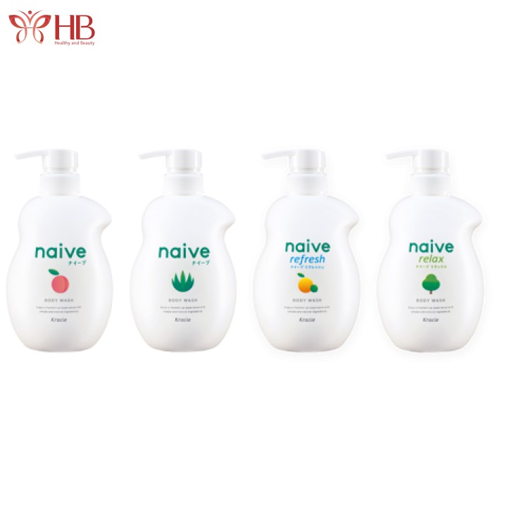 Sữa tắm Naive chiết xuất lá đào cho làn da tươi mới và mịn màng 530ml chính hãng - Nhật Bản