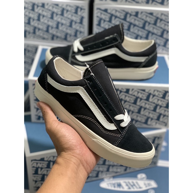 Giày Thể  Thao Van Đen sọc Trắng Nam Nữ  Chuẩn Box Xanh