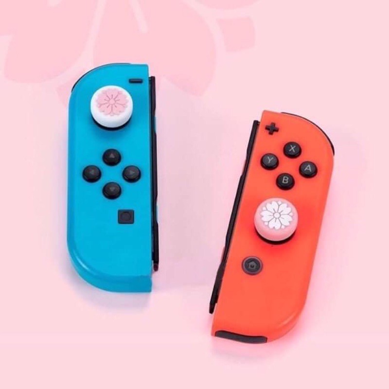 Bộ 4 núm bọc analog hình Sakura thương hiệu cao cấp Geekshare cho Joy-Con - Nintendo Switch và Nintendo Switch Lite