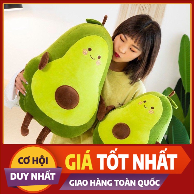 Quả Bơ Nhồi Bông Cao Cấp - Gấu Bông Gối Ôm Hình Trái Bơ Hình Tròn Chất Mềm Mịn Cao Cấp Kích Thước 35cm Siêu Đáng Yêu st1