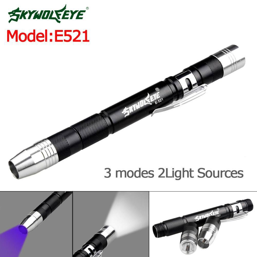 Pen Light 3 mode Portable Medical Doctor Torch LED Flashlight 2 light sources