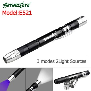 Pen Light 3 mode Portable Medical Doctor Torch LED Flashlight 2 light sources