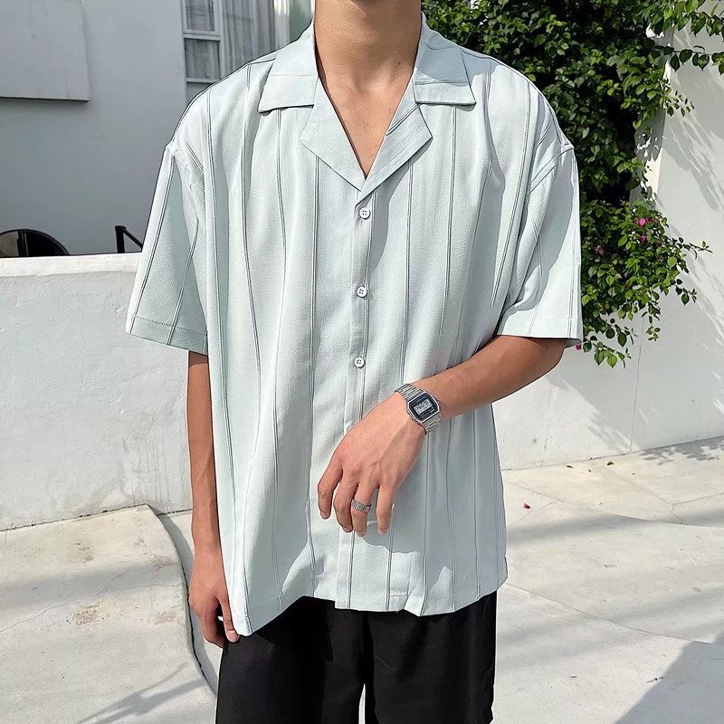 Áo Thun Dệt Kim Tay Ngắn Màu Trơn Đơn Giản Thời Trang Hàn Quốc Cho Nam