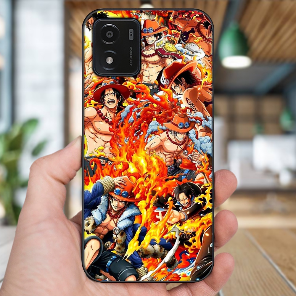 Ốp lưng Vivo Y01 viền đen in hình Ace One Piece