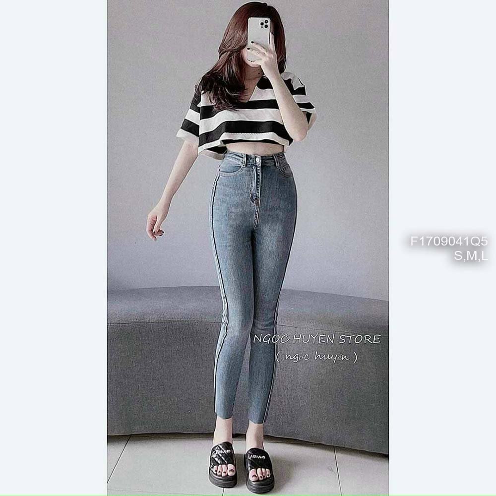 Quần jean dài ôm chít thân lưng cao tôn dáng hàng đẹp!