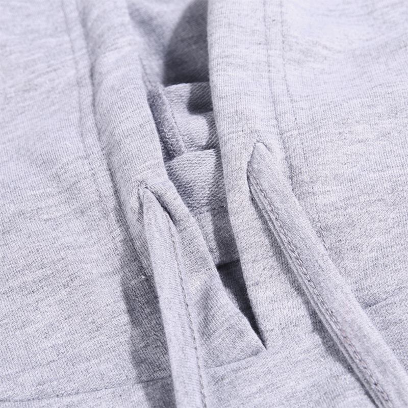 Bộ Áo Hoodie Croptop Màu Xám Nhạt Phối Quần Dài Thời Trang Mùa Thu 2019 Cho Nữ