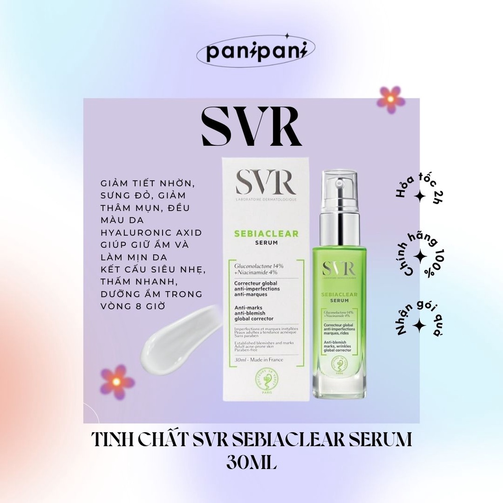 Tinh Chất Serum Giảm Mụn, Dưỡng Ẩm, Sáng Da SVR SEBIACLEAR SERUM 30ML