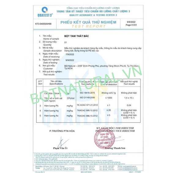 Bột Tam Thất Bắc CAO CẤP nguyên chất 100%_ Bồi bổ cơ thể, bổ huyết, ngừa ung thư, tốt cho phụ nữ sau sinh  | Bột Natural