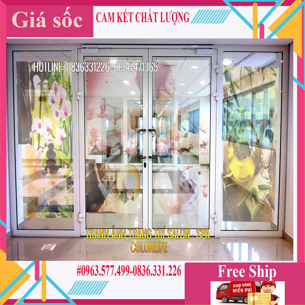 ✌️GIÁ CỰC RẺ- QUÀ ĐẸP✌️COMBO 2 TRANH DÁN CỬA KÍNH TRANG TRÍ SPA ( ẢNH THẬT)